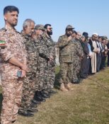 صف آرایی بسیجیان سیمرغ در راستای برگزاری رزمایش الی بیت‌المقدس ۱۵